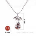 New Women Silver Plated Angel Wing Carnelian Stone Chain Pendant Necklace